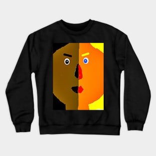 Human Race Illustration on Black Background Crewneck Sweatshirt